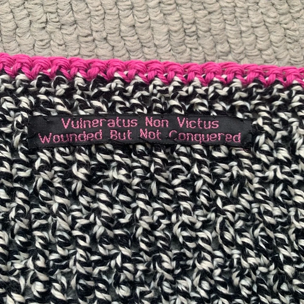 All Cotton Breast Cancer Awareness motif Washcloths — crocheted. Set of 2.